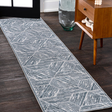 Vector Modern Coastal Geometric Machine-washable Area Rug